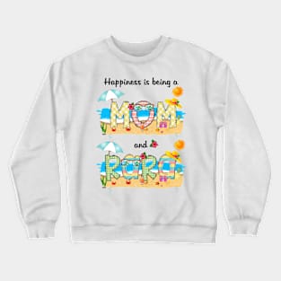 Happiness Is Being A Mom And Rara Summer Beach Happy Mother's Crewneck Sweatshirt